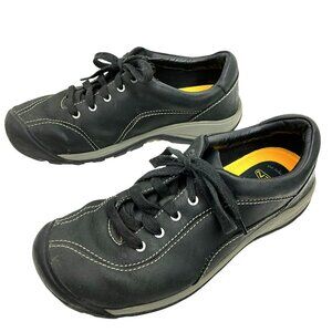 Keen Presidio ll Leather Low Top Lace-Up Sneakers Womens 9.5 Black
